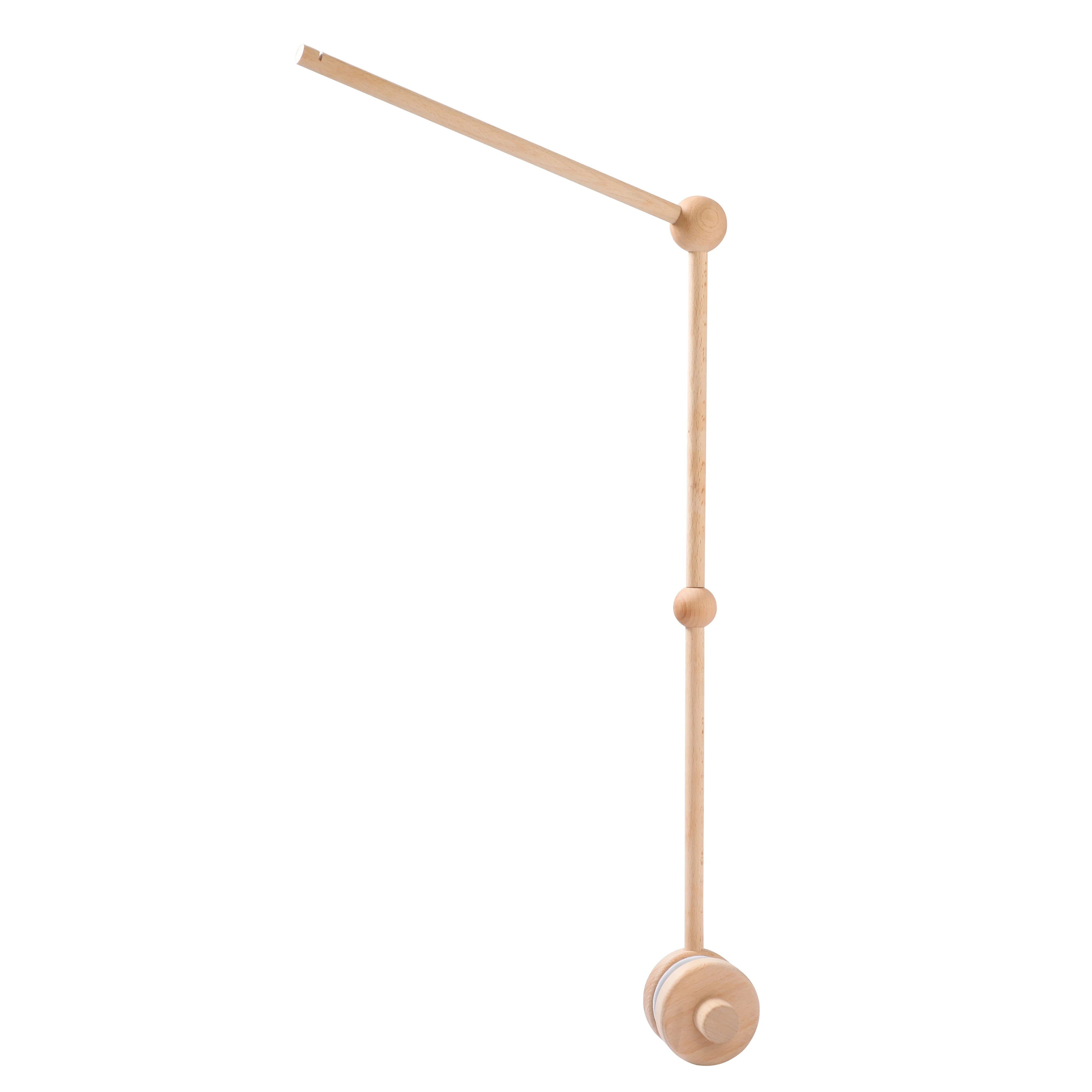 Crib Mobile Bed Bell Wooden Bracket Baby 0-12 Months Wooden Mobile Hanging Rattles Toy Holder Decorative Accessories Arm Bracket Purest Peak