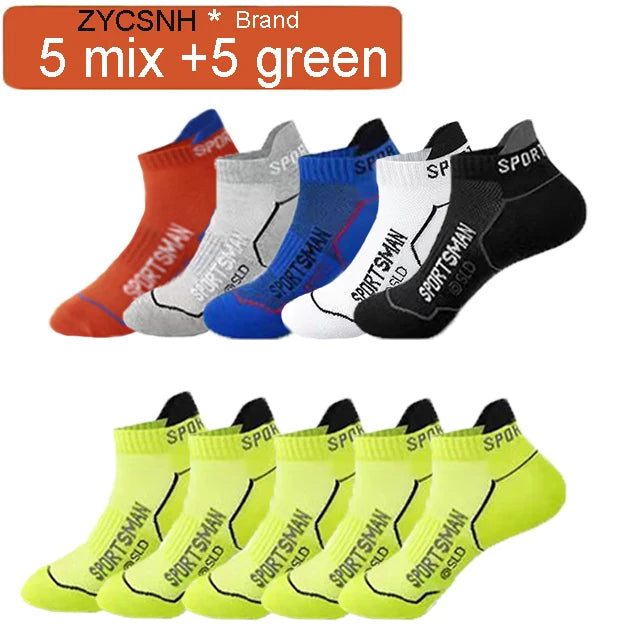 10 Pairs High Quality Socks Men's Summer Man Short Socks Breathable Ankle Socks Cotton Sports Socks Black Thin Cut Run Men Socks Quick Pick Grocers