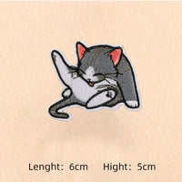 Cute Cartoon Cat patch Embroidery Patches on clothes Children's clothing Animal Interesting Embroidery Accessories Iron patch Quick Pick Grocers