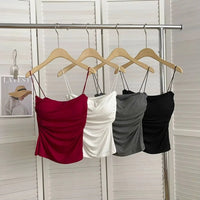 Women's Bra Stretch Women's Beach Everyday Casual Tank Top New Women's Halter Top Summer Korean Style Trend Fashion Built-In Quick Pick Grocers