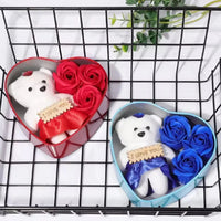 Valentines Day Rose Love Gift Box Bear Soap Romantic Mother Day Gift Wedding Birthday Flower Room Decoration Home Party Supplies Quick Pick Grocers