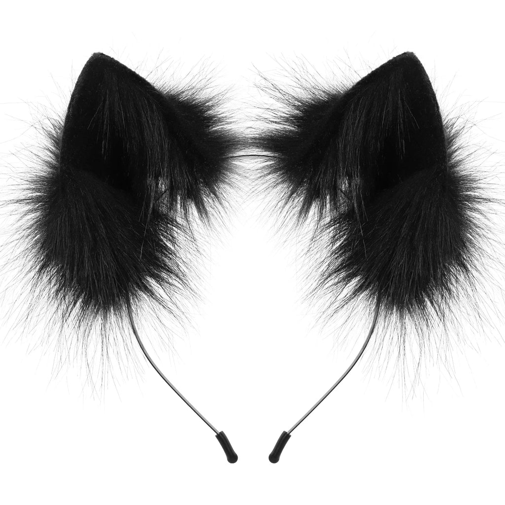 Handmade Faux Fur Animal Ears Headband Furry Cat Fox Ear Hairhoop Headwear Costume Accessory for Cosplay Masquerade Quick Pick Grocers