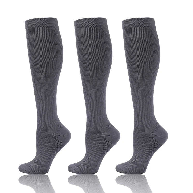58 Styles 3 Pairs/Pack Compression Socks Knee High 30MmHg  Women Men Sports Socks Edema Diabetes Varicose Veins Running Socks Quick Pick Grocers