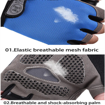 Men Cycling Bicycle Gloves Half Finger Gym Gloves Women Mitten Breathable Anti-slip Glove Fitness Sport Training Gloves Quick Pick Grocers