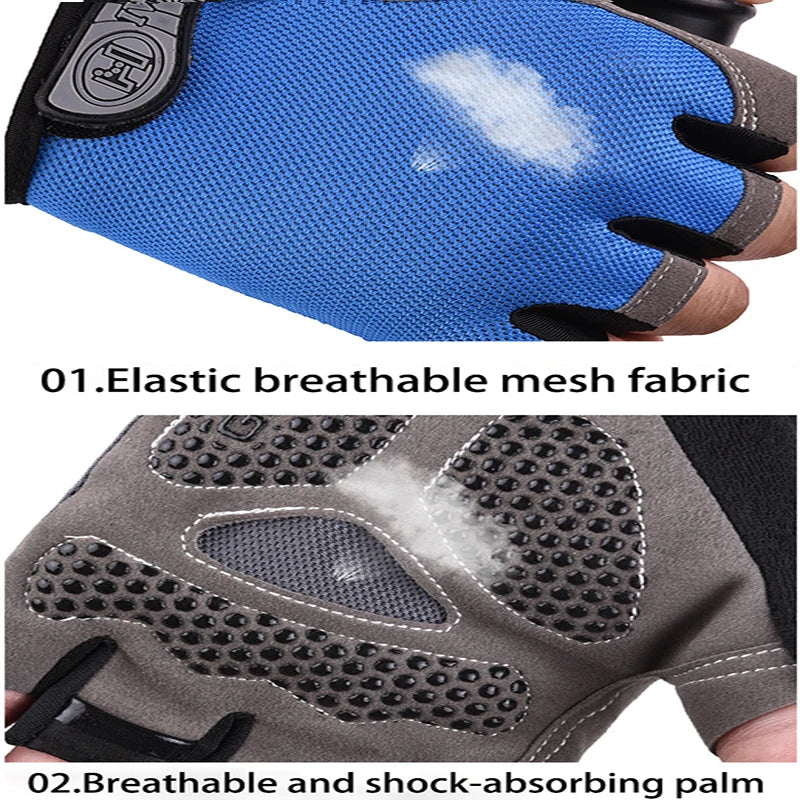 Men Cycling Bicycle Gloves Half Finger Gym Gloves Women Mitten Breathable Anti-slip Glove Fitness Sport Training Gloves Quick Pick Grocers