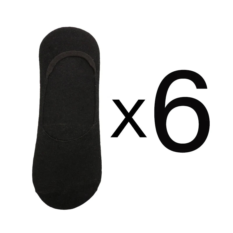 6 Pairs/Lot Men's Bamboo Breathable Invisible Socks Low Cut Casual Cotton Boat Non-Slip No Show High Quality Sock Quick Pick Grocers