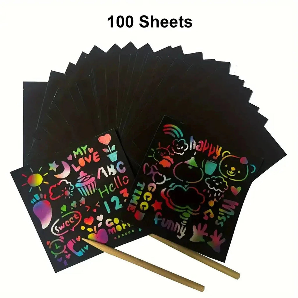 Dazzling Scratch Painting Parent Child Interactive Toys Note Cards Handmade Painting Econic Blanks