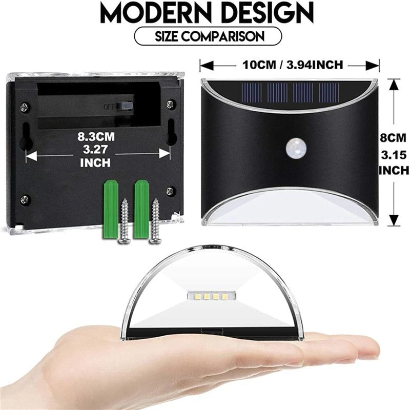 LED Solar Light Outdoor Motion Sensor Wall Lights Waterproof Garden Wall Lamp Solar Power Lighting Decorative Wall Stair Fence Quick Pick Grocers