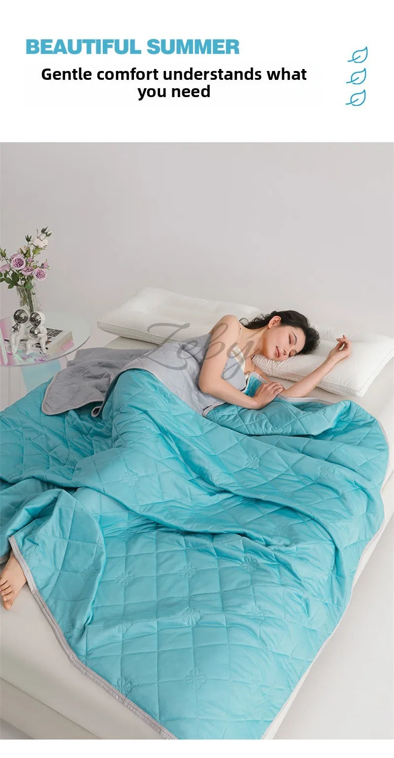 Grade A Cooling Summer Blanket for Bed Soft Breathable King Summer Quilt Queen Air Condition Comforter Lightweight Cool Duvet Quick Pick Grocers