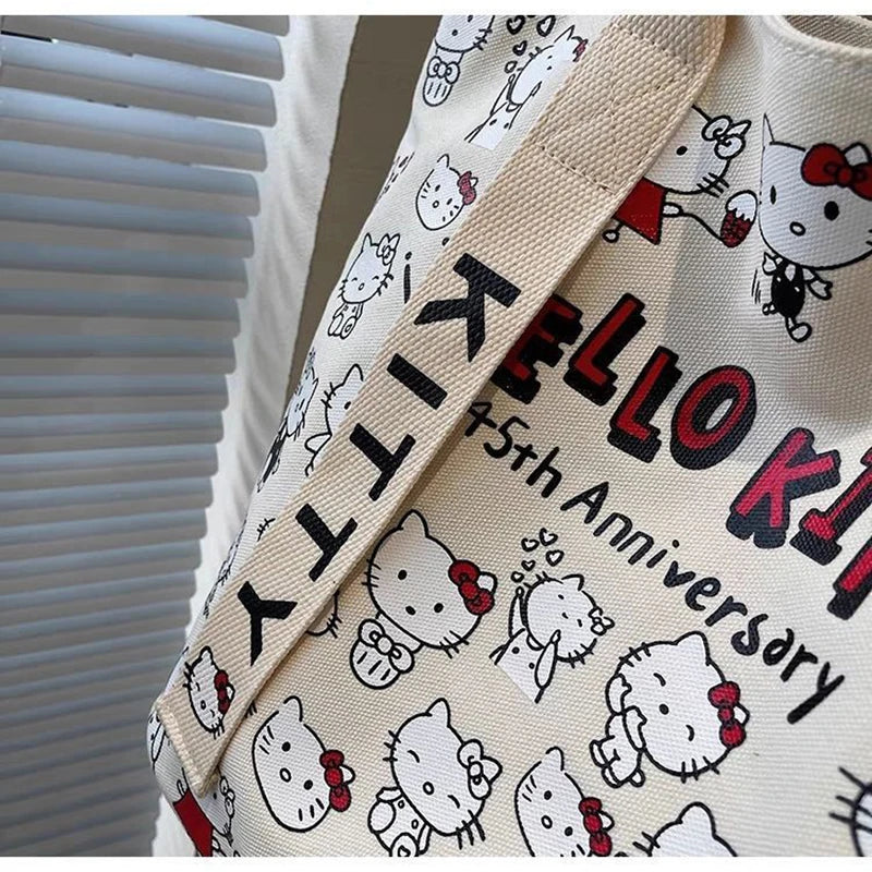 Sanrio Hello Kitty Large Capacity Shoulder Bag Cartoon Kt Cat Handbag Y2K Backpack Schoolbag Holiday Birthday Halloween Gifts Quick Pick Grocers