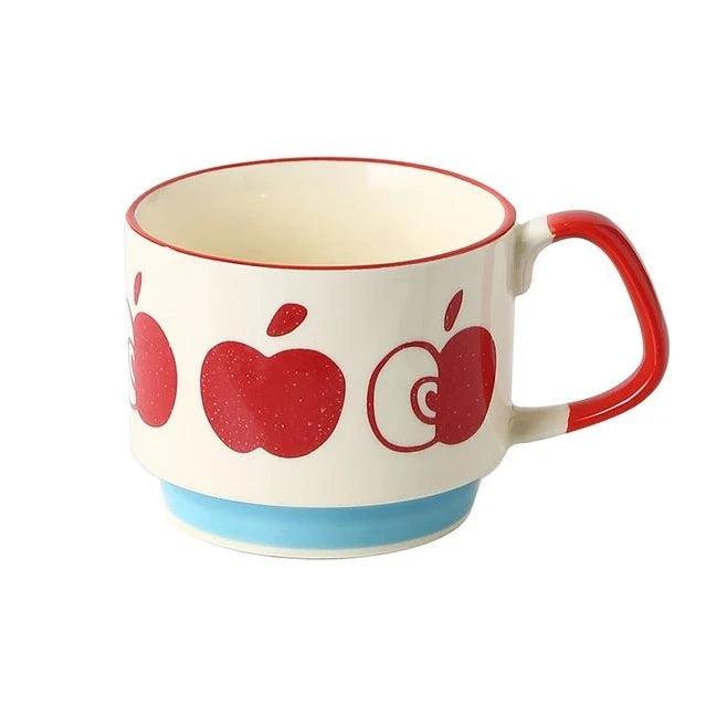 300ml Japanese Flower Coffee Mug Set Retro Ceramic Milk Oats Mug Office Water Handgrip Cup Kitchen Party Drinkware Set Quick Pick Grocers