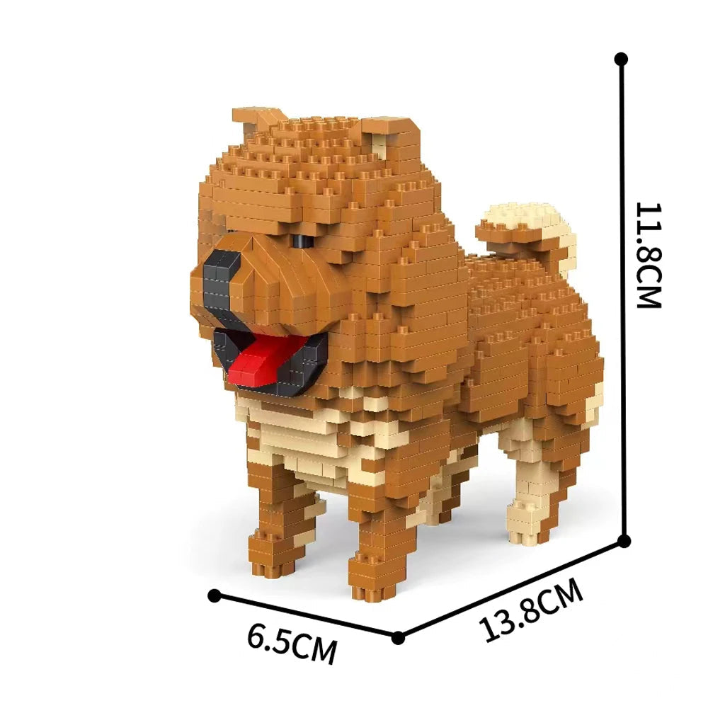 KNEW BUILT Dachshund Dog Model Mini Building Block Toy Set 9 Style for Pet Enthusiasts Teddy Hughes Corgi Collie Pet Style Brick Quick Pick Grocers