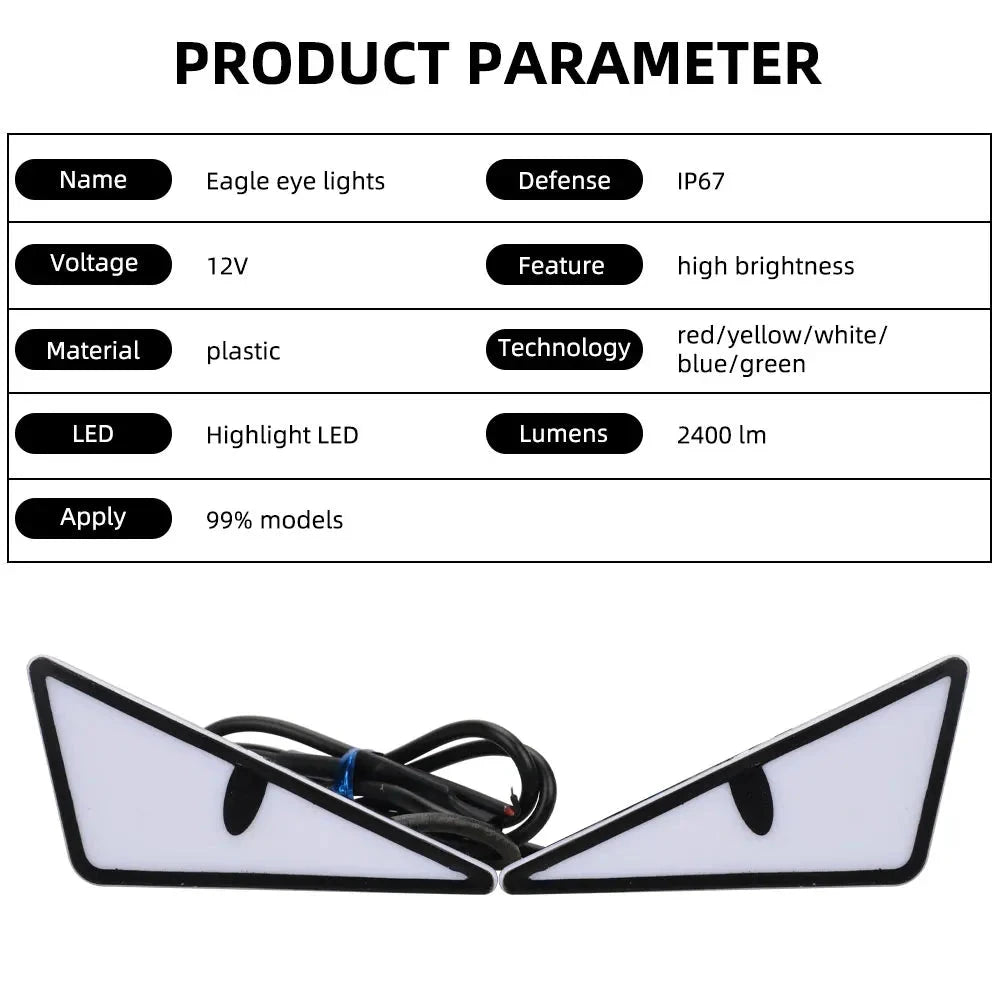 2PCS LED Devil’s Eye Lights – Universal Car & Motorcycle Headlight/License Plate Decorative Light Econic Blanks