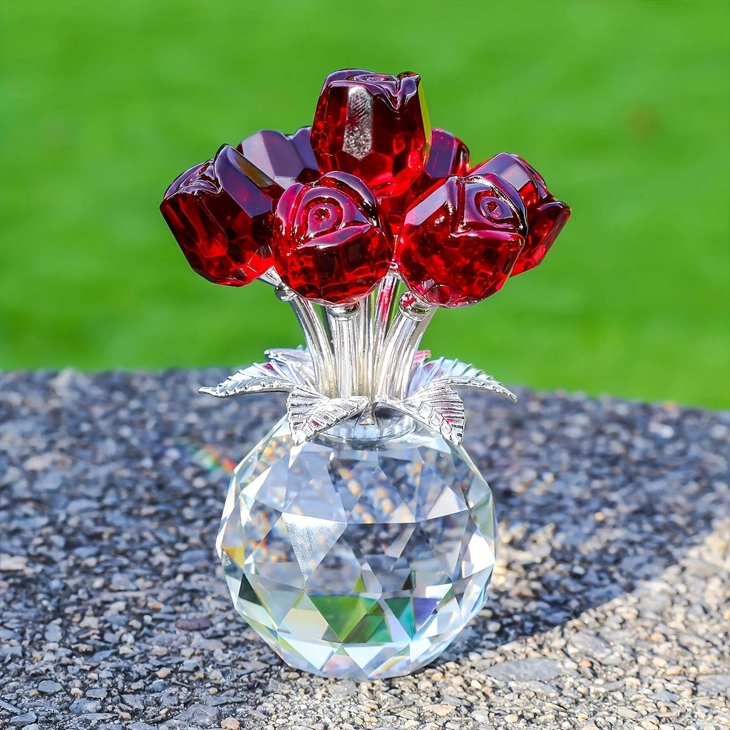 Colourful Rose Bouquet - For Anniversary, Mother's Day, Valentine's Day Crystal Rose Bouquet - Eternal Rose Decorative Gift Quick Pick Grocers