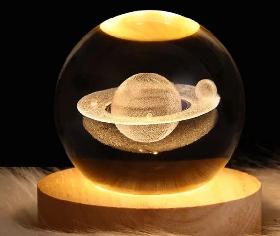 Kids LED Crystal Ball Lamp – 3D Moon & Galaxy Table Decor Toy Econic Blanks