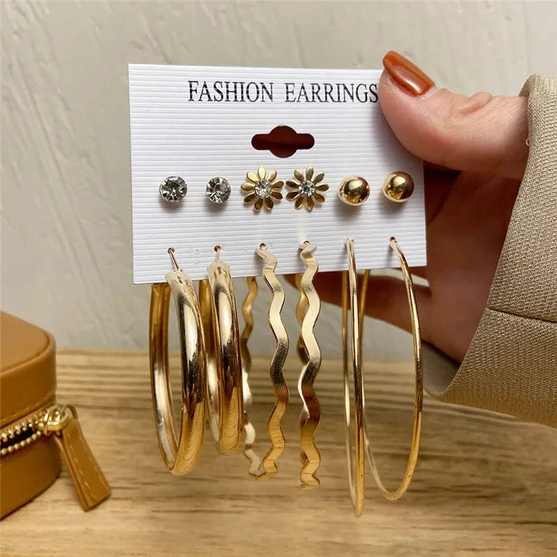 Modyle Gold Color Dangle Earrings Set Butterfly Acrylic Hollow Drop Earrings for Women Heart Hoop Earring Fashion Jewelry Gifts Econic Blanks