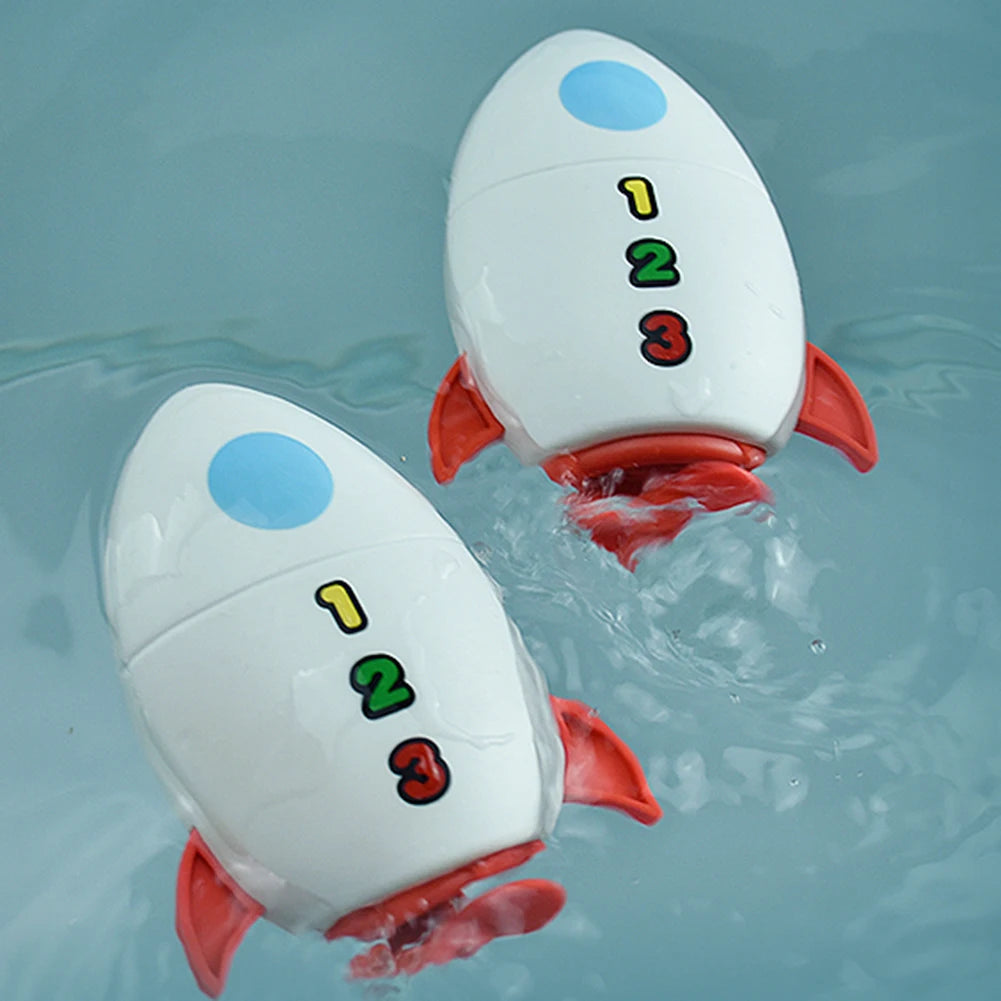 Clockwork Water Rocket Bath Toy Kids' Fun in Pools for Early Learning and Summer Shower Activities Water Play Bathing Toy Quick Pick Grocers