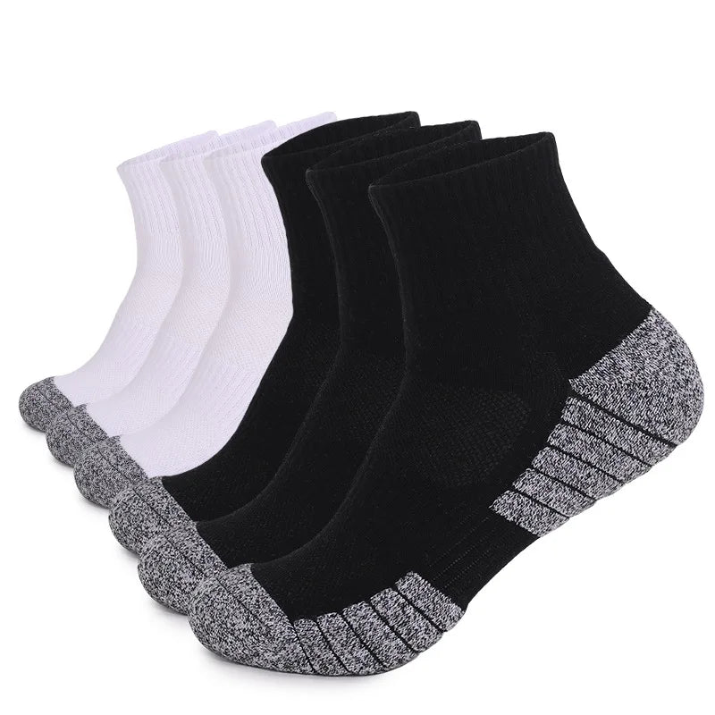 6 pairs Outdoor sports socks Thickened towel bottomed hiking socks Sweat-absorbing short tube sports running socks Men Socks Quick Pick Grocers
