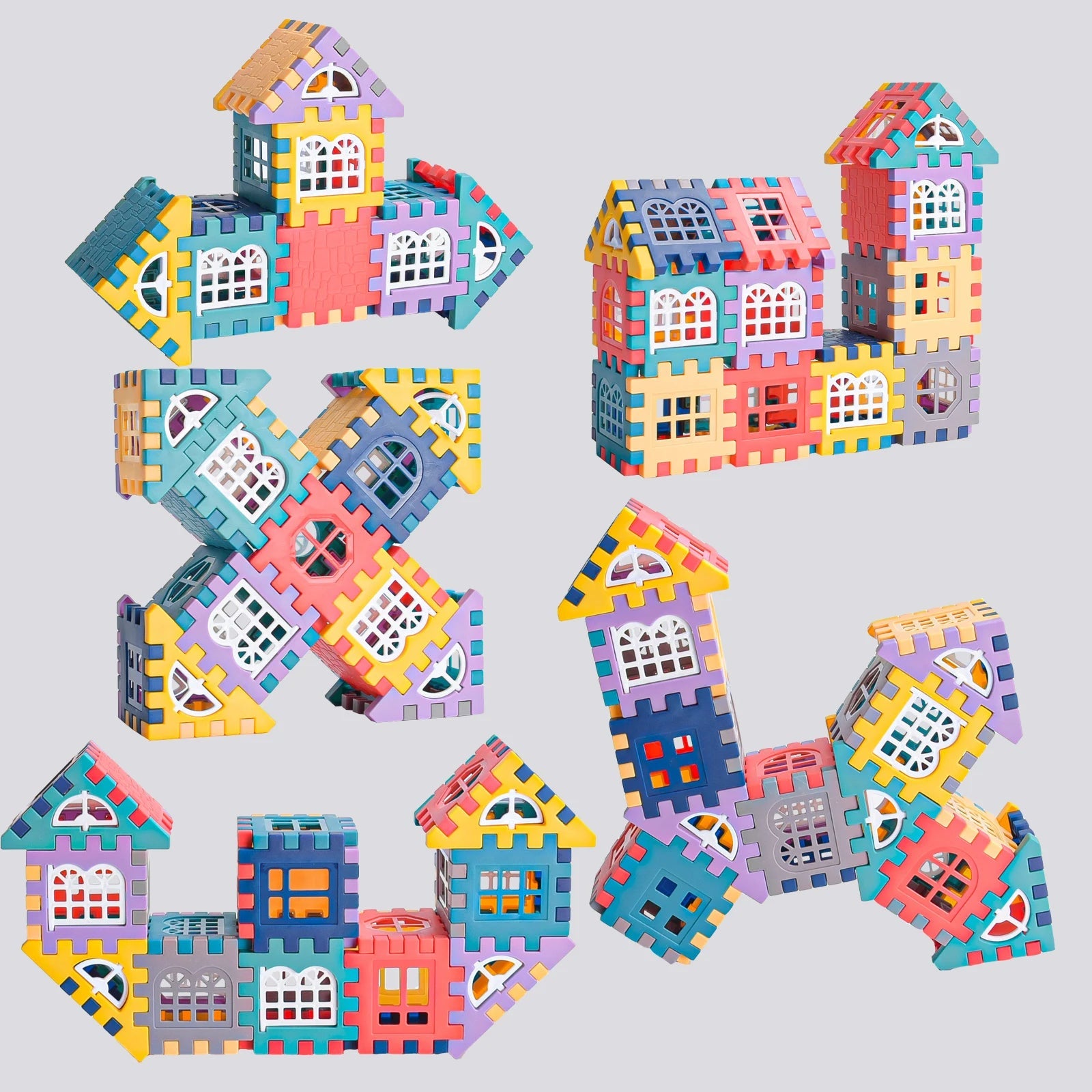 Large scale house building block simulation window design, kindergarten construction, creation of boys and girls large house bui Quick Pick Grocers
