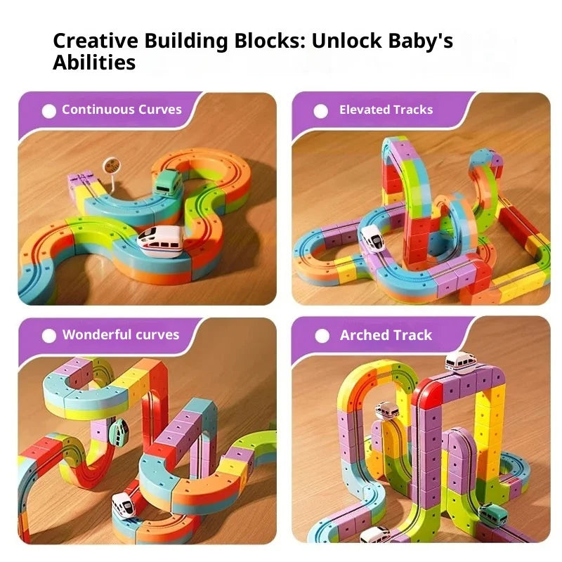 Electric Magnetic Track Set STEM Building Toy with Anti-Gravity Vehicles 100+ Pieces DIY Railway Model Creative Gift for Kids Quick Pick Grocers