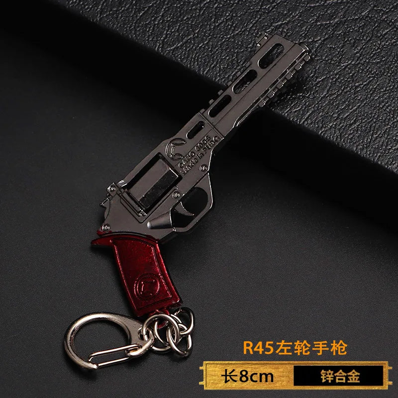 1pc Toy Gun Keychain, Alloy Toy Gun Model Pendant Car Key Chain Car Key Ring Gift For Men Boys Quick Pick Grocers
