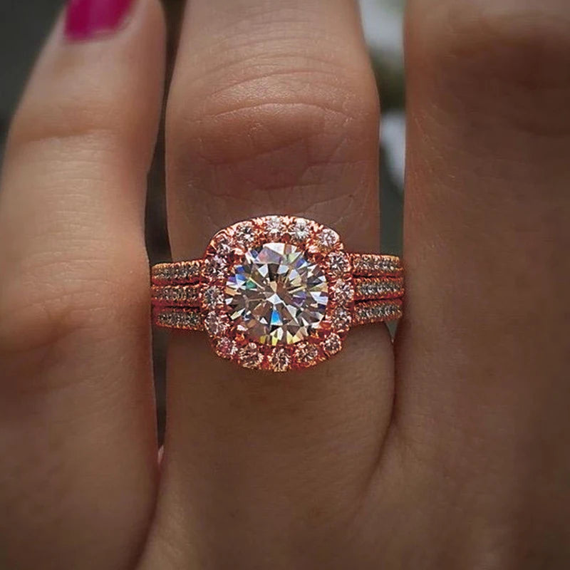 Huitan Trendy Women Rings with Brilliant Cubic Zirconia Luxury Engagement Rings Fashion Wedding Party Jewelry Drop Shipping Quick Pick Grocers