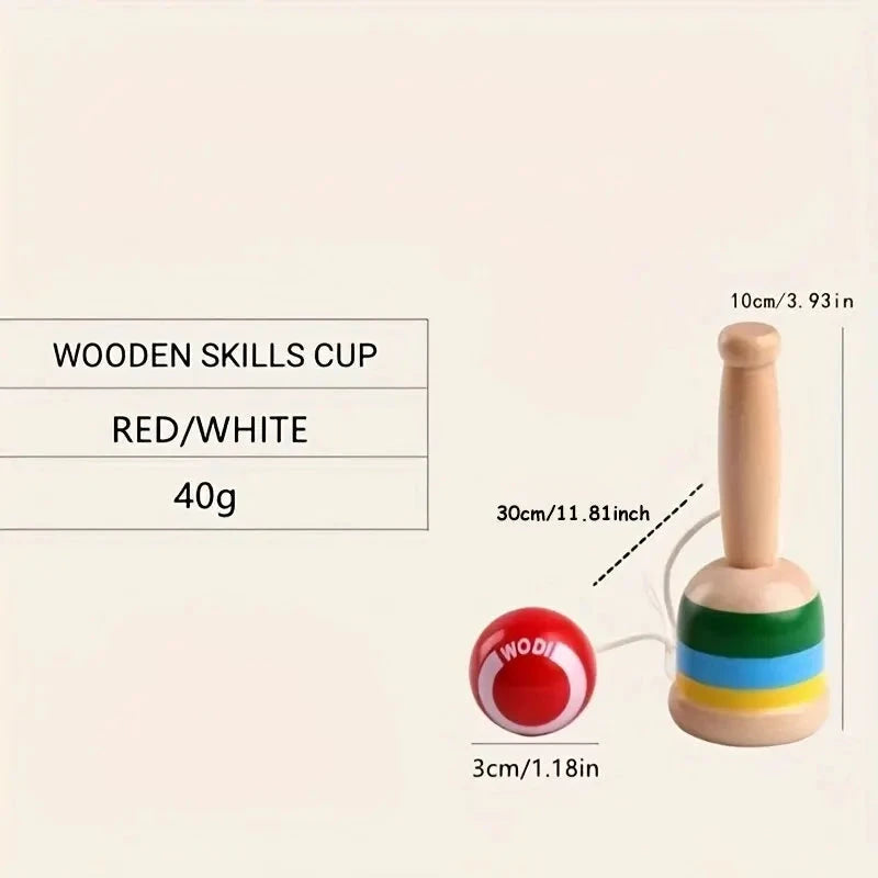 Montessori Toy Wooden Skill Sword Cup Develop Intelligence Smooth Toys Educational Traditional Games Toys Throw and Catch Ball Econic Blanks