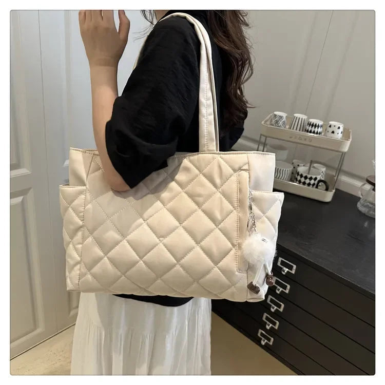 Rectangular Large Capacity Single Shoulder Bag for Commuting To Work Korean Style Women's Tote Bag Lightweight Casual Handbag Quick Pick Grocers