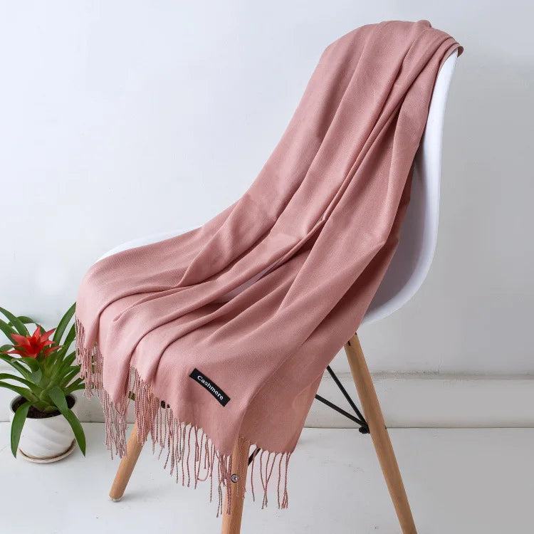 Fashion Solid Scarf Women Cashmere Soft Winter Warm Scarves Hijab Female Long Headband Shawl Wraps Bandana Foulard 2022 Echarpe Quick Pick Grocers