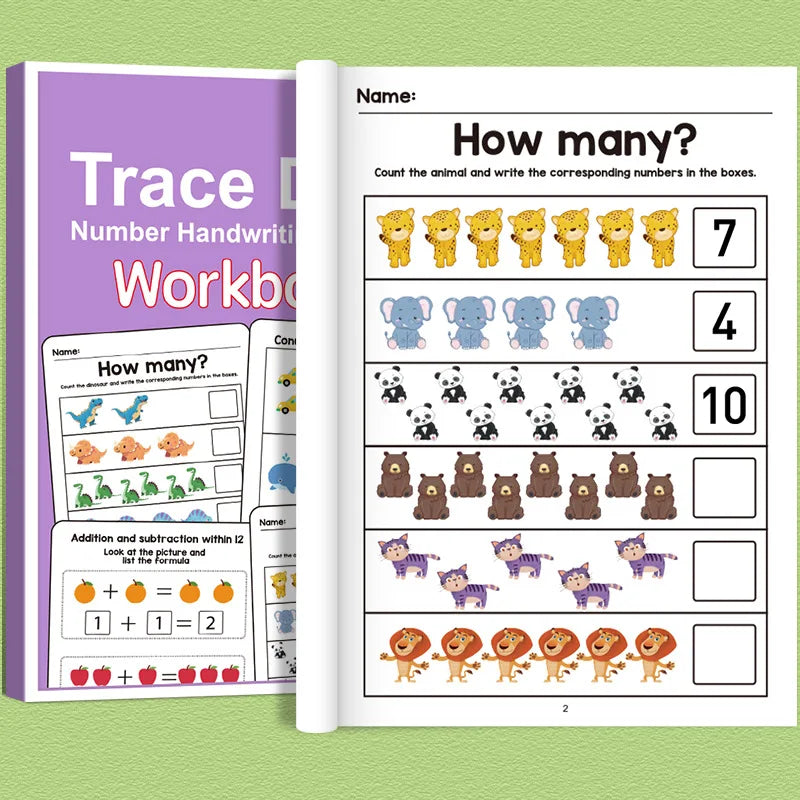 Interactive Math Workbook - Counting, Addition, and Subtraction Within 10, Number Relationships Activities - Visual Learning Workbook, Suitable for Preschool, First Grade, Home Education, Classroom Teaching - Learning and Edu Quick Pick Grocers