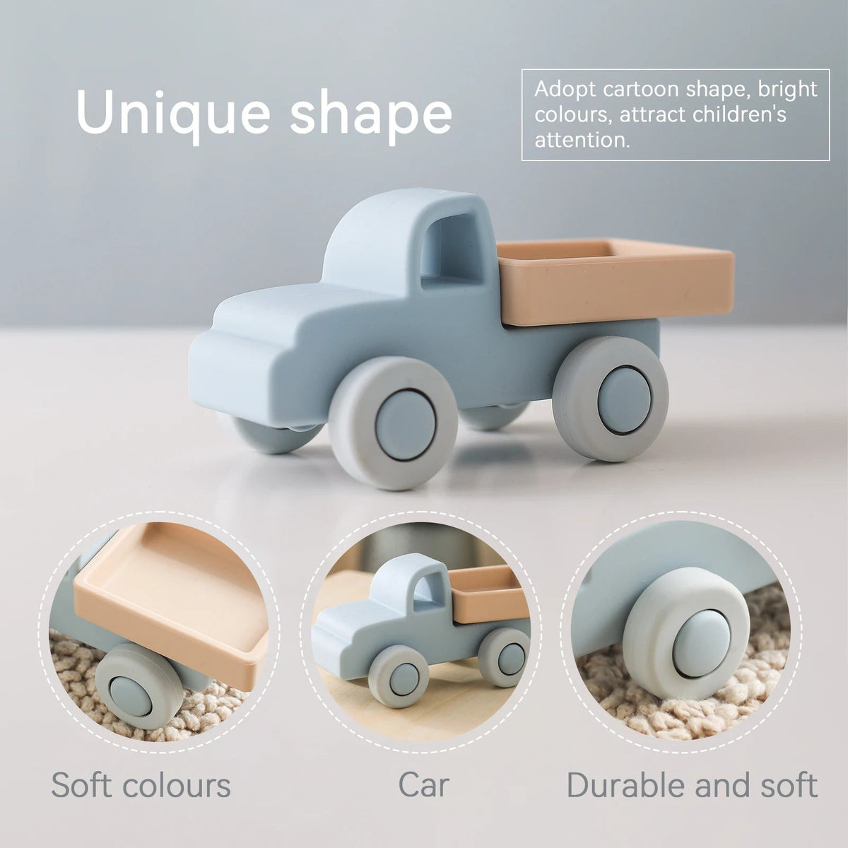Montessori Baby Silicone Car Toys 0 12 Months Newborn Baby Things Silicone Baby Teether Toy Car  Educational Toy Silicone Blocks Purest Peak