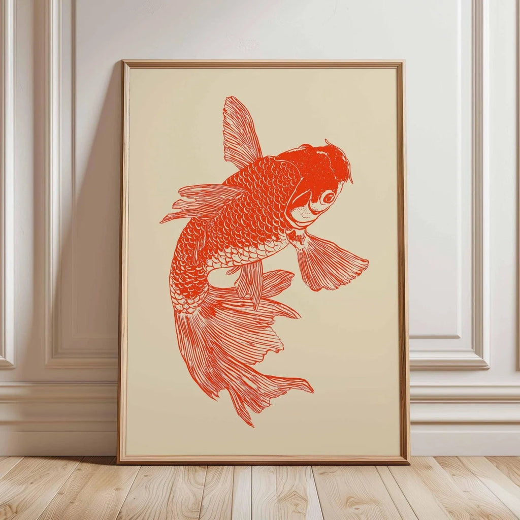 Japanese Red Koi Fish Canvas Prints Poster Modern Minimalism Aesthetic Art Prints Bedroom Kitchen Home Decor Art Poster Gifts Quick Pick Grocers