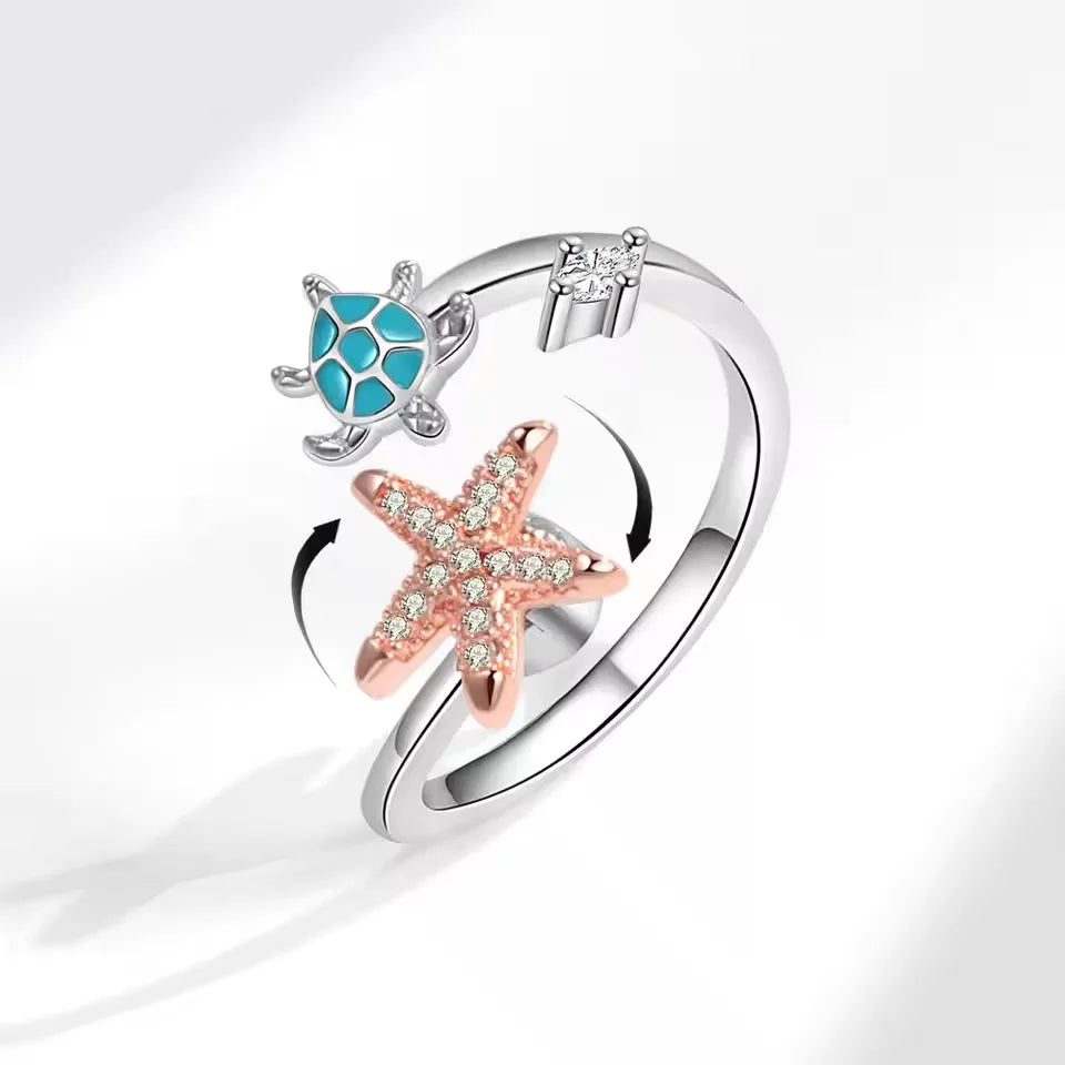 VENTFILLE 925 Sterling Silver Sunflower Diamond Zircon Rotatable Ring For Women Gift Relieve Stress Ring Jewelry Wholesale Quick Pick Grocers