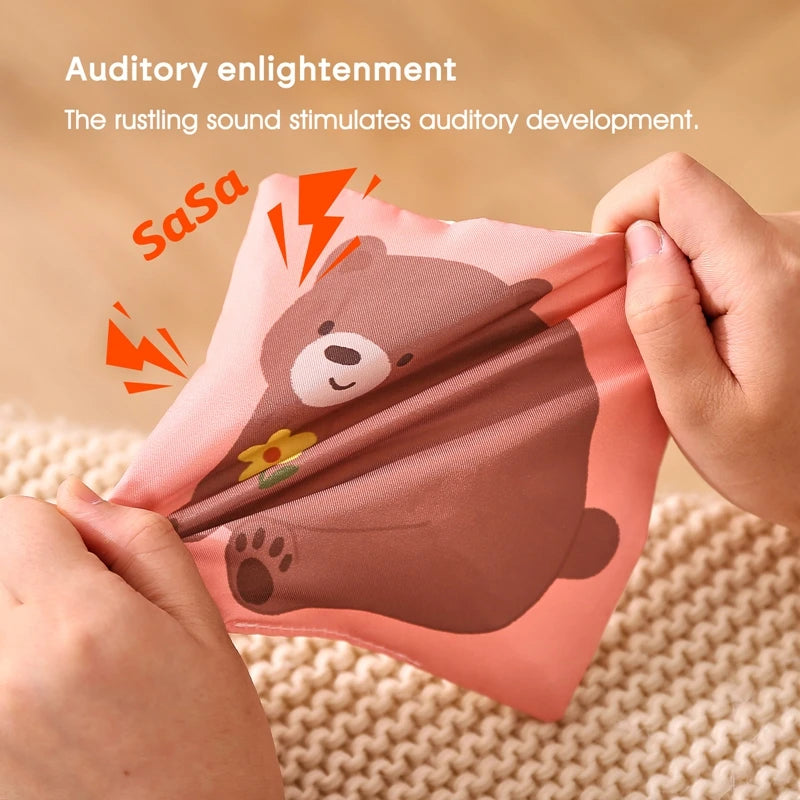 Montessori cloths Toys Magic Cotton Animal Tissue Box Kids Finger Exercise Cloth Busy Box Toys Baby Educational Activity Sensory Purest Peak