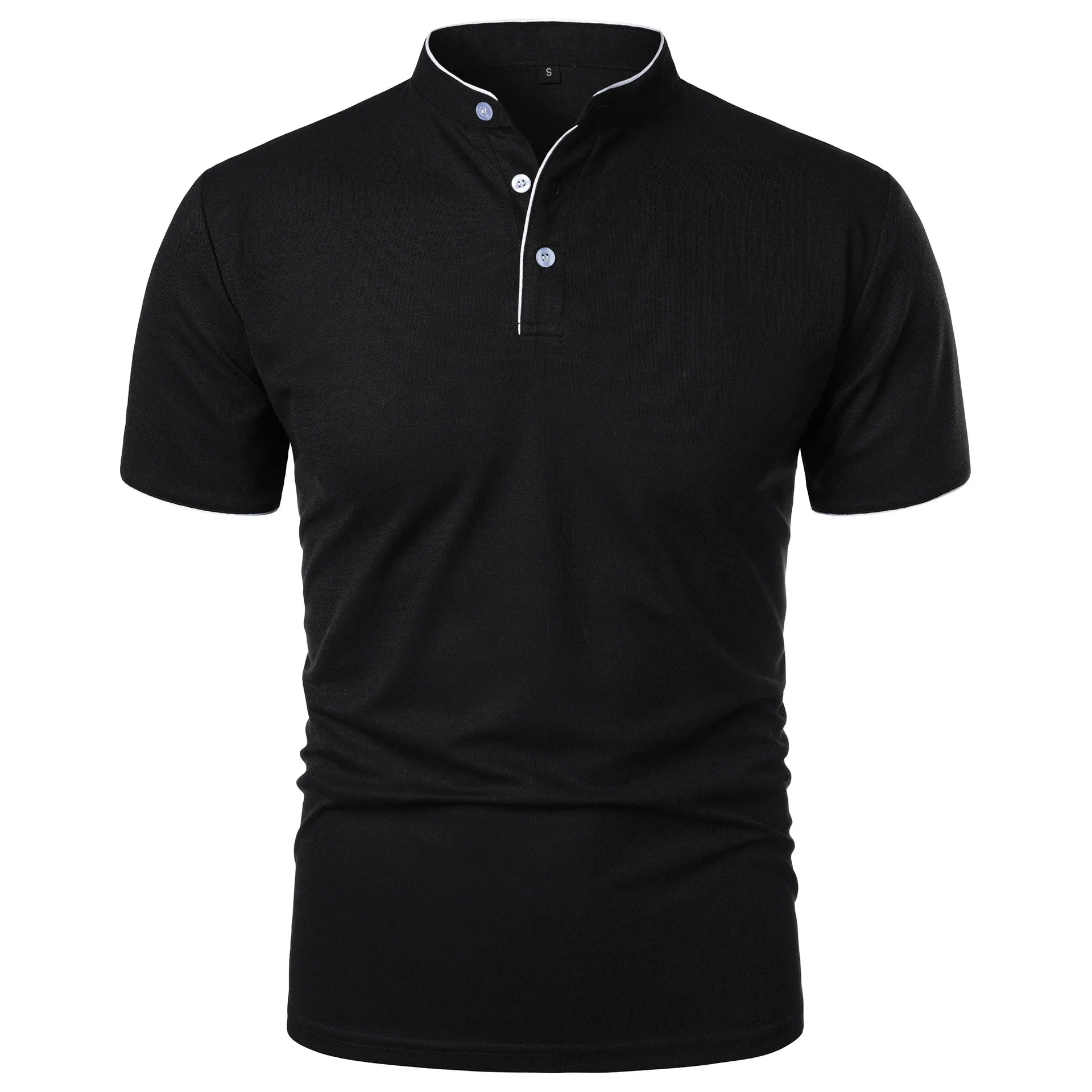 Summer Men's Short Sleeve Collar Tshirts New Solid Color Casual Polo Shirt Trendy Breathable Loose Basic Splice Top Quick Pick Grocers
