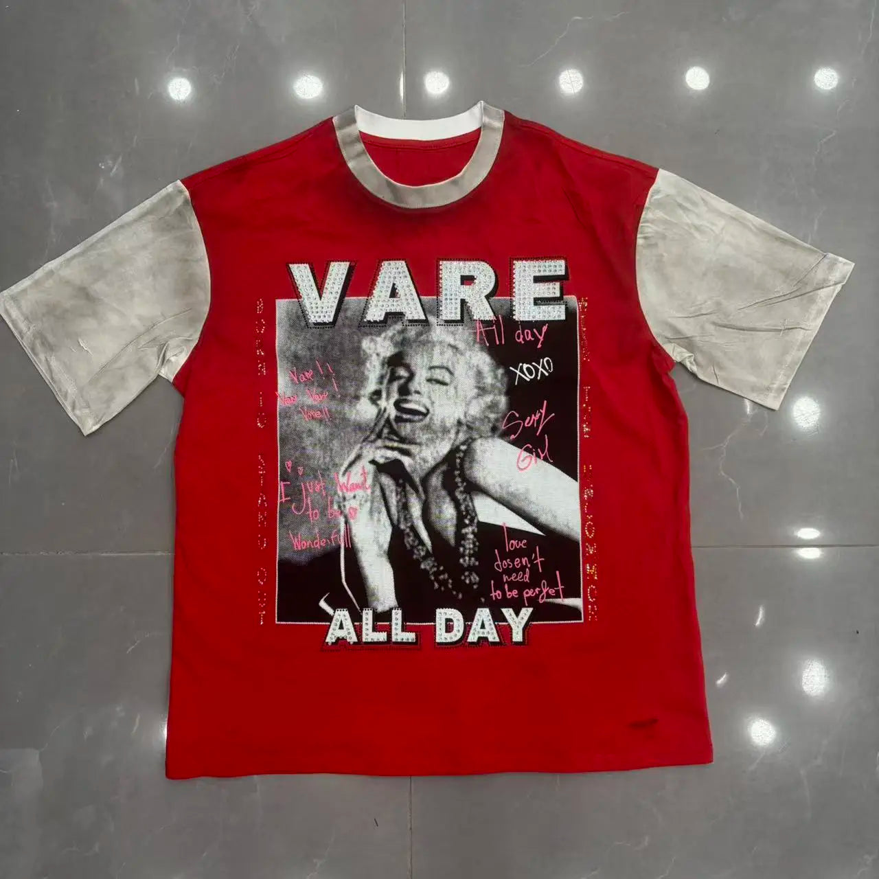 Streetwear Letter Rhinestone Cotton Short Sleeve Tshirts for Men and Women Harajuku Hip Hop Loose Shinning Diamond Tees Oversize Quick Pick Grocers