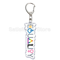 Gay Pride LGBT Rainbow Acrylic Keychain LGBTQ Transparent Double Sided Key Chain Key Ring Lesbian Keychains for Friends Gift Quick Pick Grocers