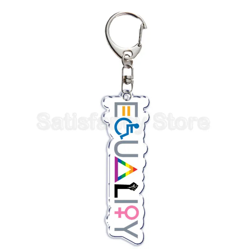 Gay Pride LGBT Rainbow Acrylic Keychain LGBTQ Transparent Double Sided Key Chain Key Ring Lesbian Keychains for Friends Gift Quick Pick Grocers