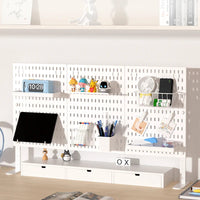 Home Study Storage Pegboard: Suitable for Displaying Figurines, Desk-Top Standing & Clip-On Storage for Furniture Items Quick Pick Grocers