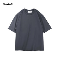 WAVLATII Women New Oversized T shirts Female 260 GSM White Casual Streetwear Tees Unisex Solid Korean Cool Tops for Young WT2560 Quick Pick Grocers