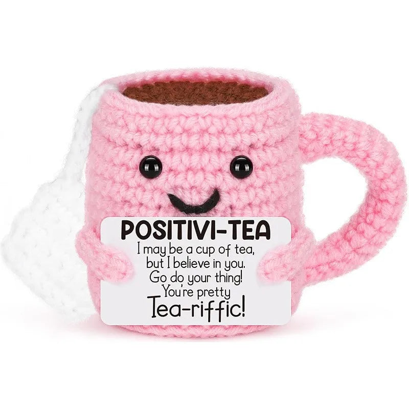 Funny Crochet Emotional Support Coffee Doll With Card Desktop Ornament Handmade Knitted Coffee Dolls Christmas Gifts Home Decor Quick Pick Grocers