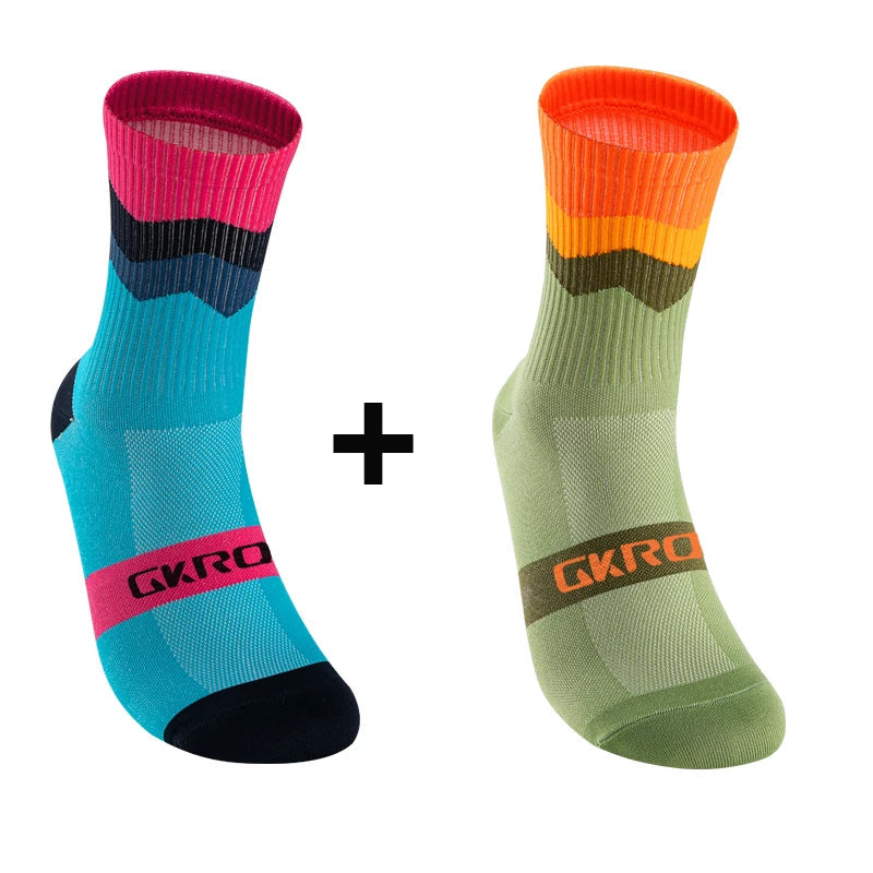 2pairs Professional Cycling Socks Breathable Road Bicycle Socks Men Women Outdoor Sports Racing e Compression Cycling For Women Quick Pick Grocers