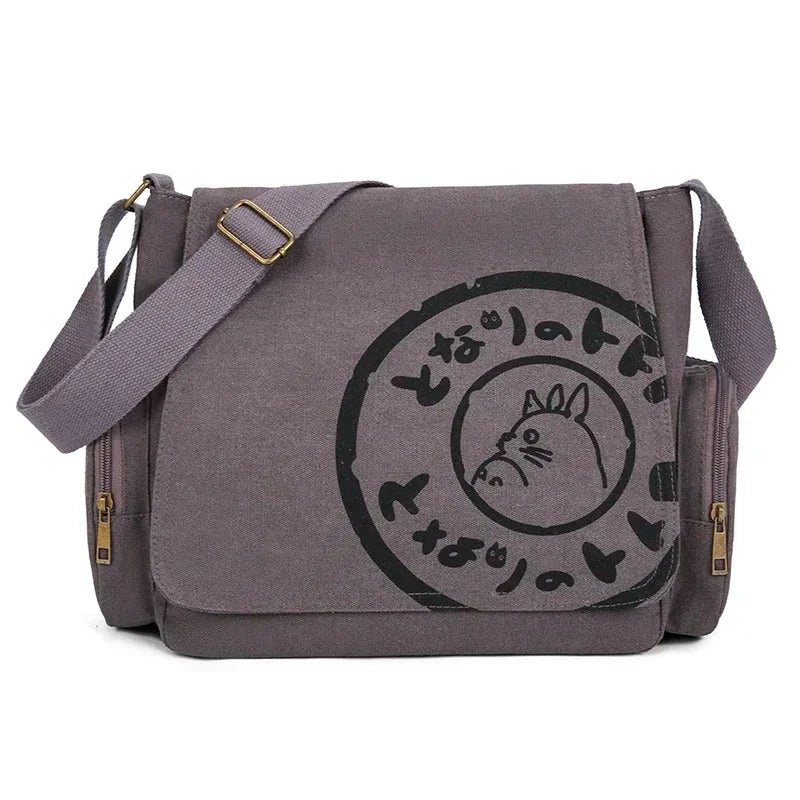 Vintage Cartoon Canvas Messenger Bag – Large Capacity Tote Handbag Econic Blanks