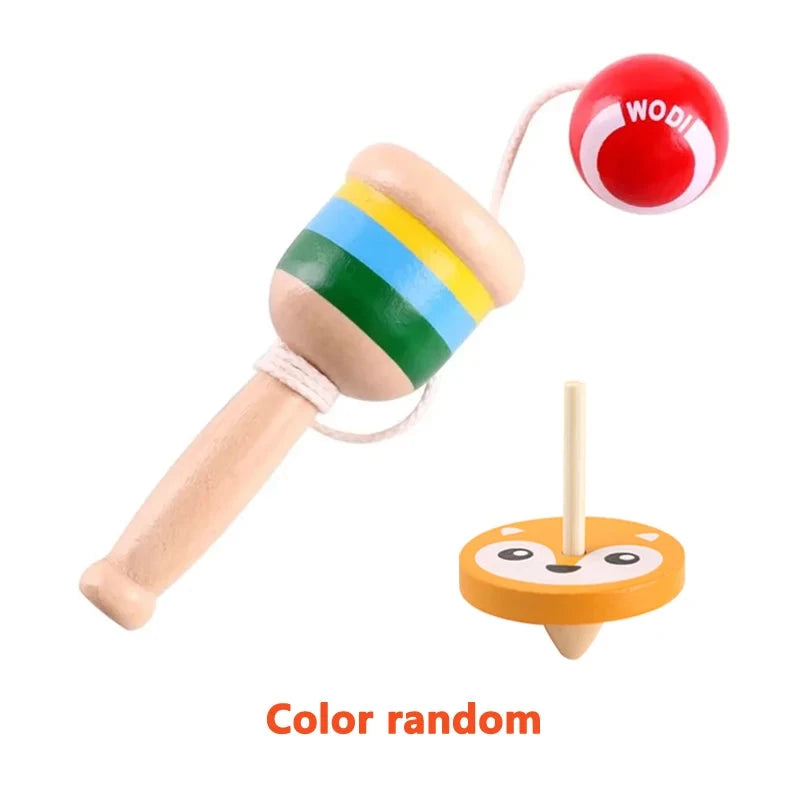 Montessori Toy Wooden Skill Sword Cup Develop Intelligence Smooth Toys Educational Traditional Games Toys Throw and Catch Ball Econic Blanks