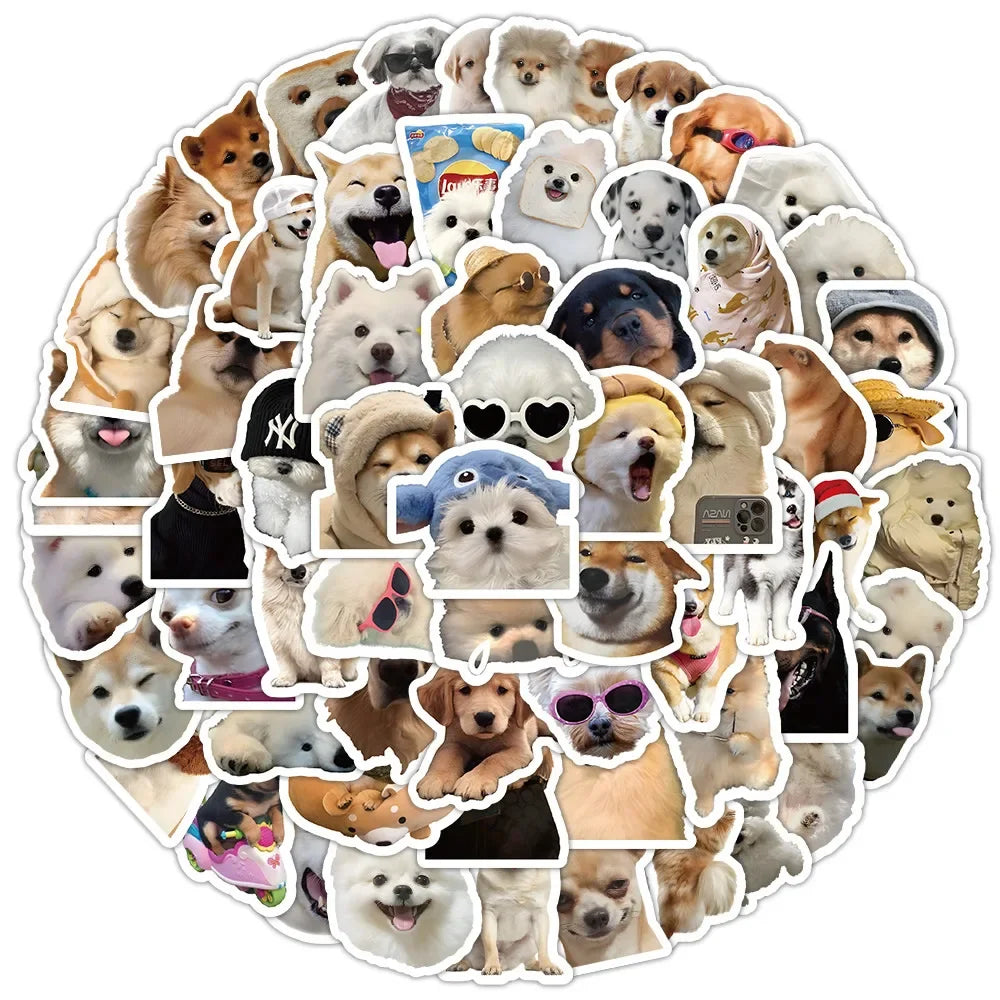 10/50/100pcs Funny Dog Stickers Cartoon Cute Decals Toy Stationery Guitar Phone Bicycle Laptop Luggage Car Graffiti Kids Sticker Quick Pick Grocers