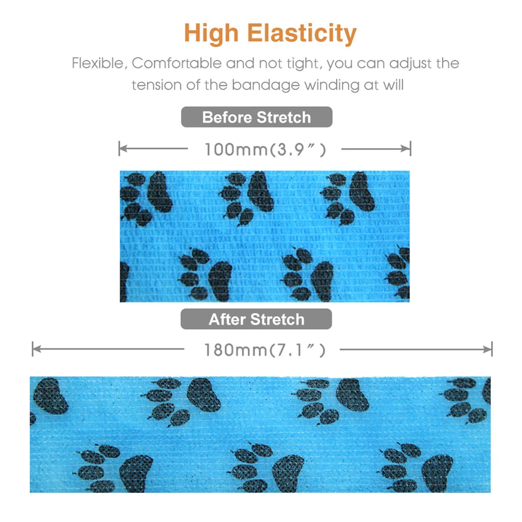 24 Rolls Elastic Bandage Self Adhesive Bandage Wrap Cohesive Tape Vet Wrap for Dog Cat Horse Pet Animals Ankle Sprains Quick Pick Grocers