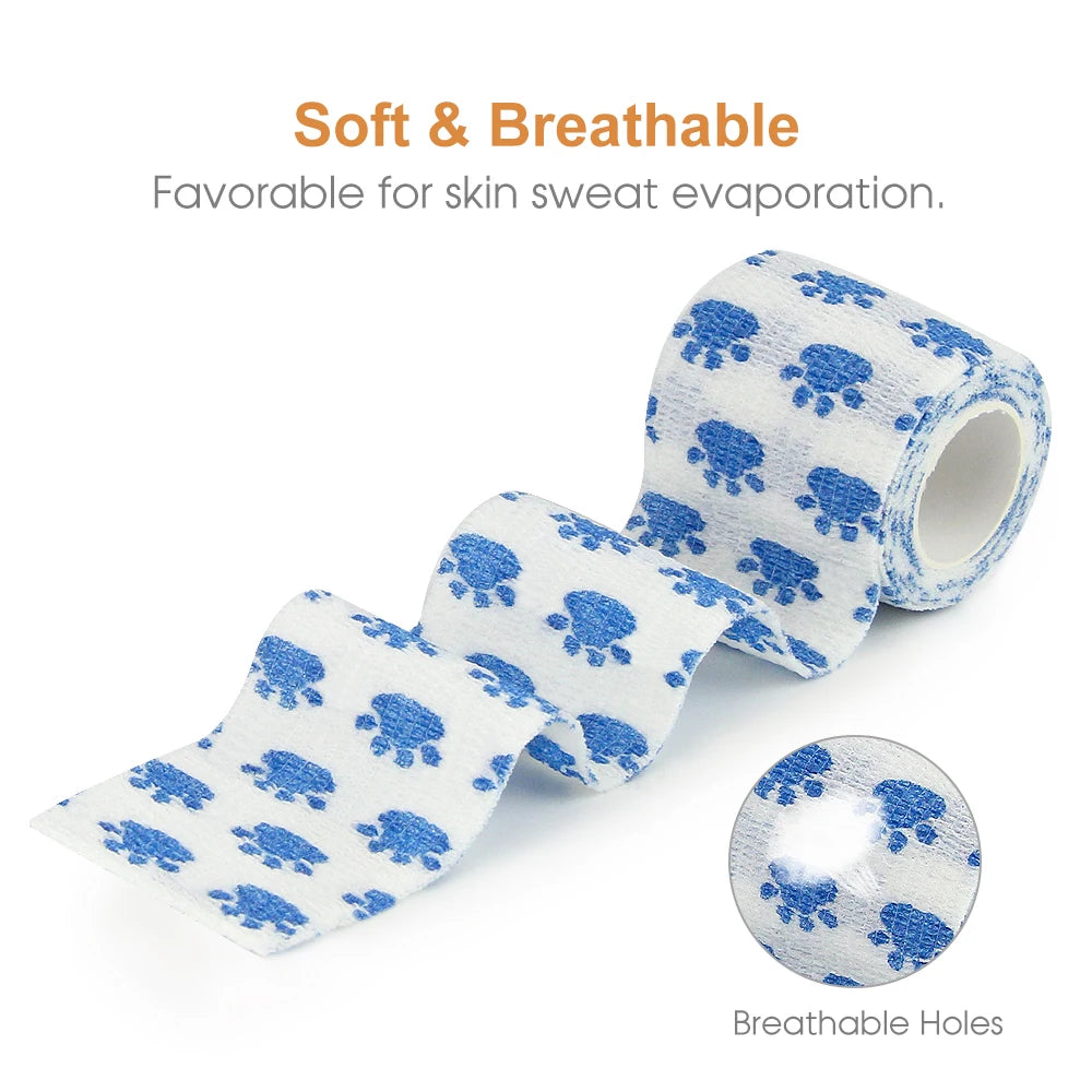 24 Rolls Elastic Bandage Self Adhesive Bandage Wrap Cohesive Tape Vet Wrap for Dog Cat Horse Pet Animals Ankle Sprains Quick Pick Grocers