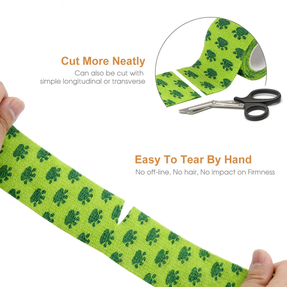 24 Rolls Elastic Bandage Self Adhesive Bandage Wrap Cohesive Tape Vet Wrap for Dog Cat Horse Pet Animals Ankle Sprains Quick Pick Grocers