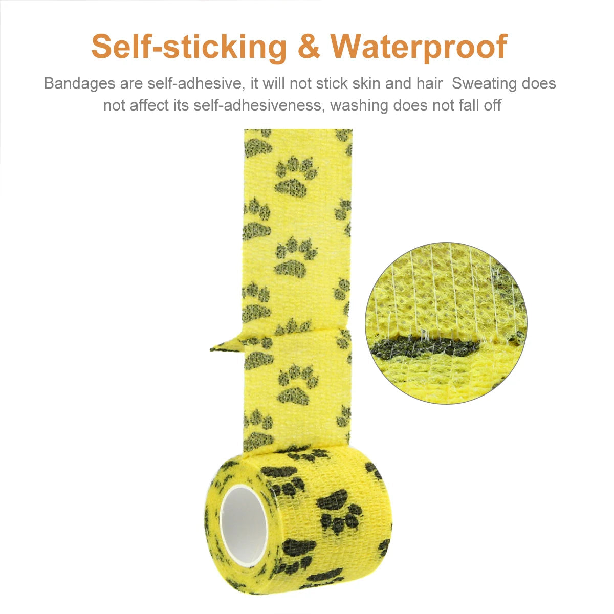 24 Rolls Elastic Bandage Self Adhesive Bandage Wrap Cohesive Tape Vet Wrap for Dog Cat Horse Pet Animals Ankle Sprains Quick Pick Grocers
