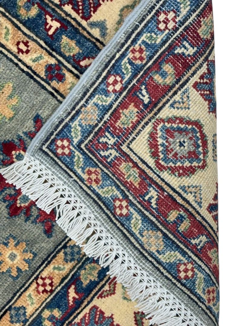 Hand-Knotted Afghani Kazak Wool Rug – 4’ x  6’